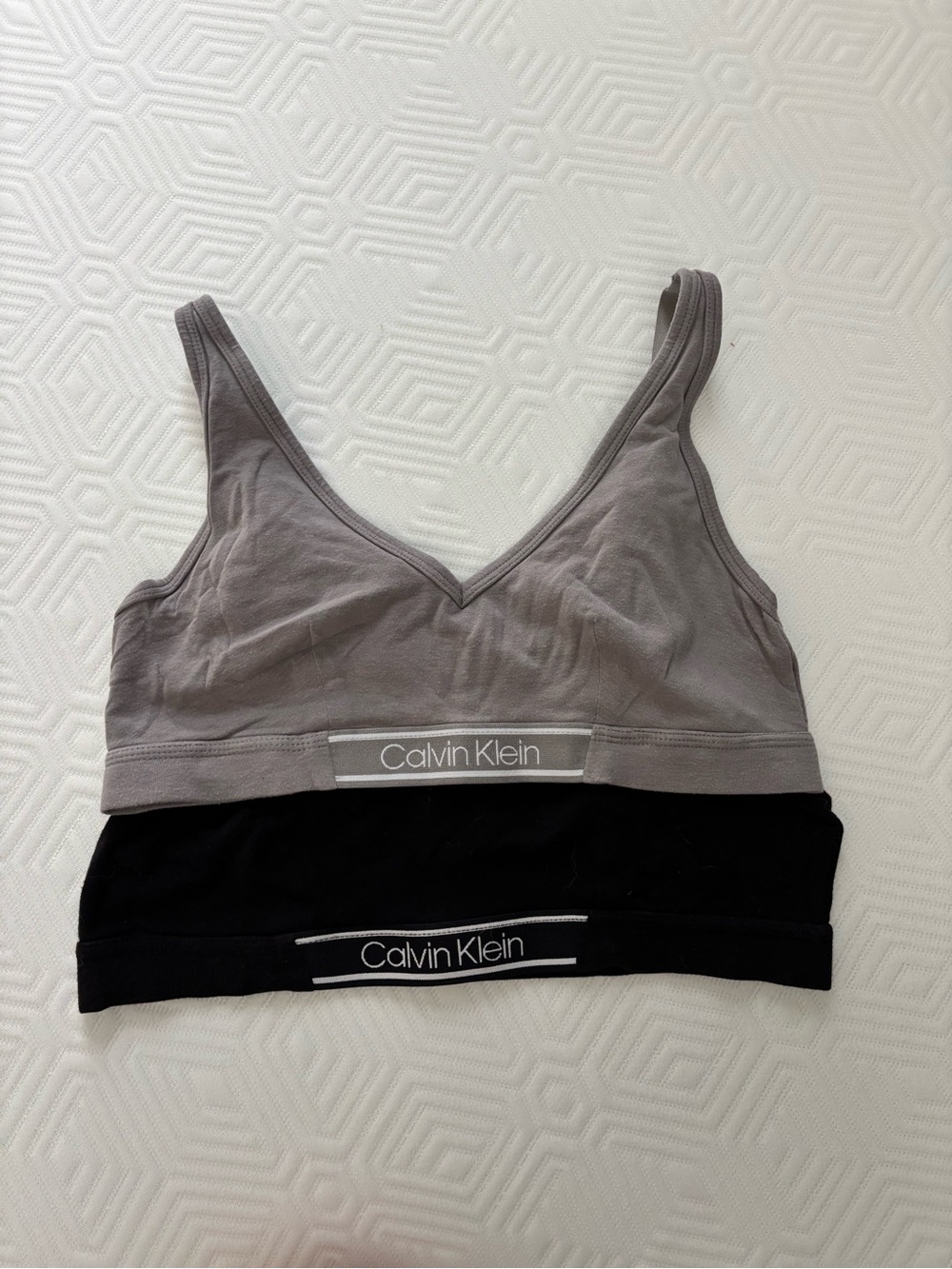 Calvin Klein Gray & Black Bralette Duo — Seamless Lounge Bras